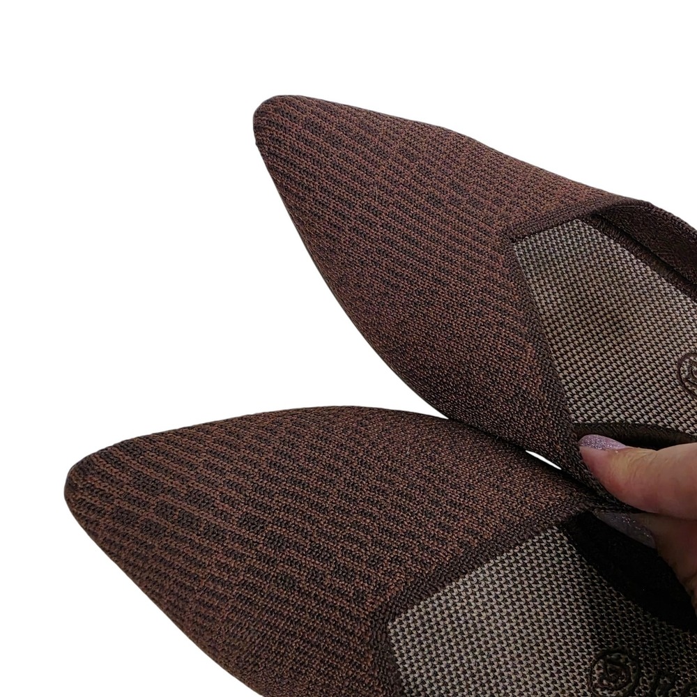 ROTHY'S The Point Shoes Womens Size 10.5 Brown Knit Flats Pointed Toe Eco - Picture 5 of 6